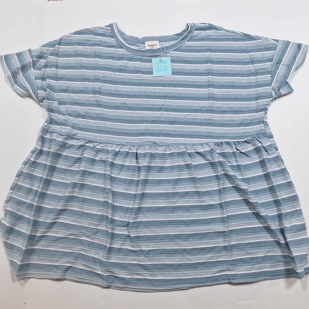 Hayden Blue and White Knit Top